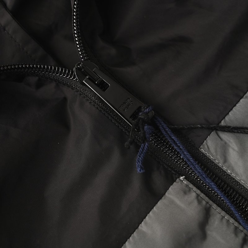 Prada Black & Grey Nylon Windbreaker Jacket view
