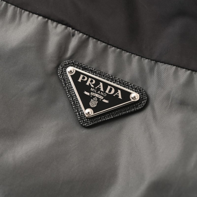 Prada Black & Grey Nylon Windbreaker Jacket view