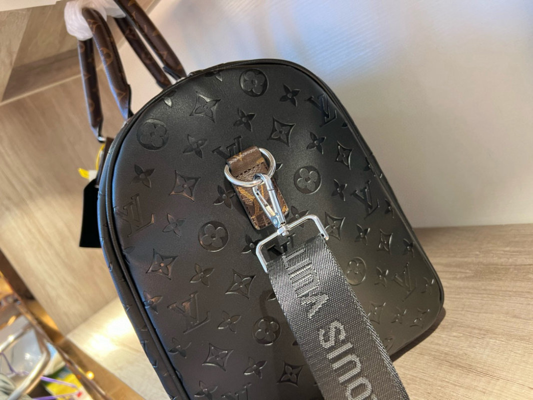 Louis Vuitton Monogram Embossed Black Travel Duffel Bag view