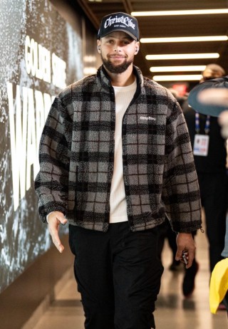 Miu Miu Black & Grey Plaid Wool Jacket