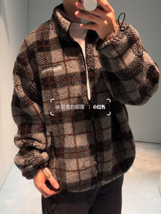 Miu Miu Black & Grey Plaid Wool Jacket view 2