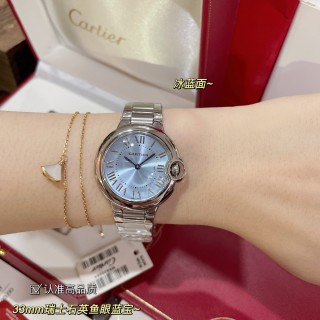 Cartier Ballon Bleu 33mm Steel Bracelet Watch - Silver Dial view 7
