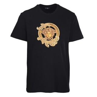 Versace Medusa Gold Logo Black Short-Sleeve T-Shirt view 4