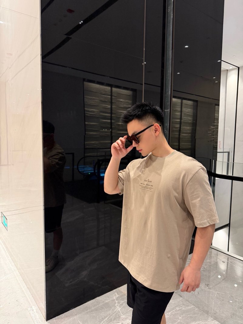 Stone Island Compass Logo Short Sleeve T-Shirt Beige view