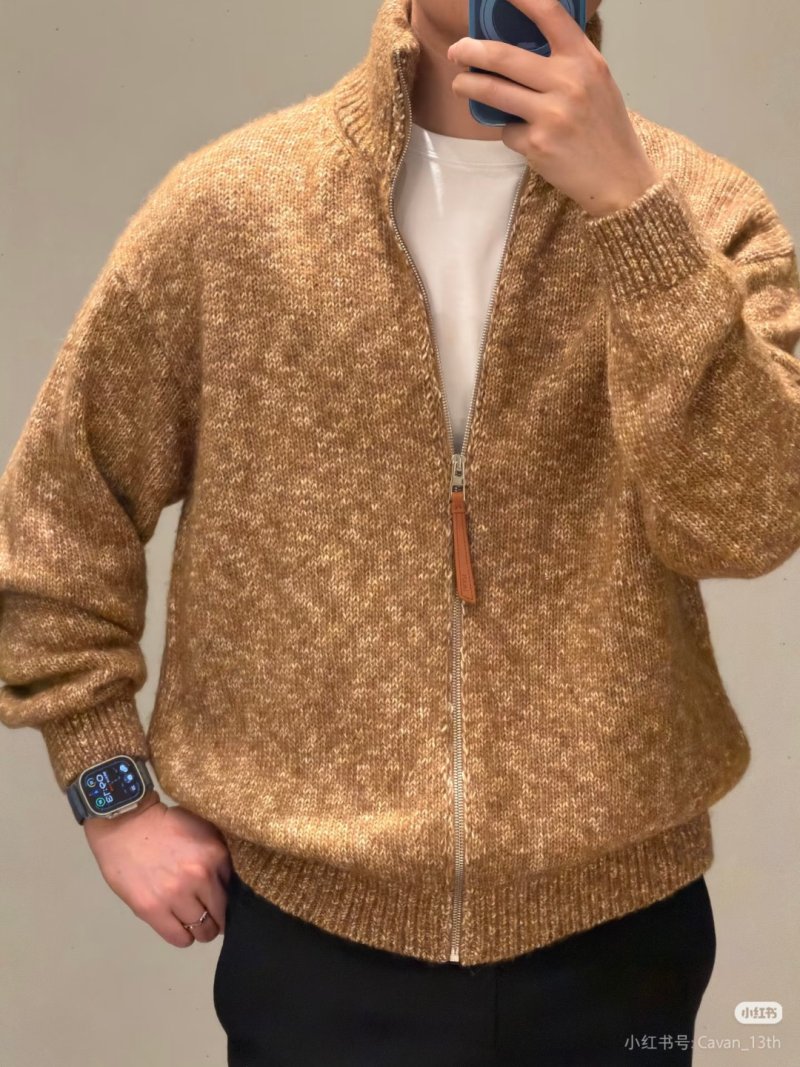 Camel & Cream Turtleneck Sweater with Abstract Back Print view