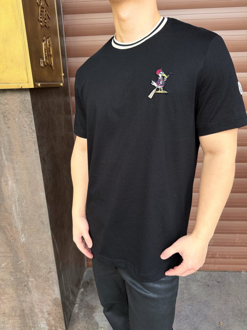 Black Short Sleeve T-Shirt with Embroidered Graphic Print view