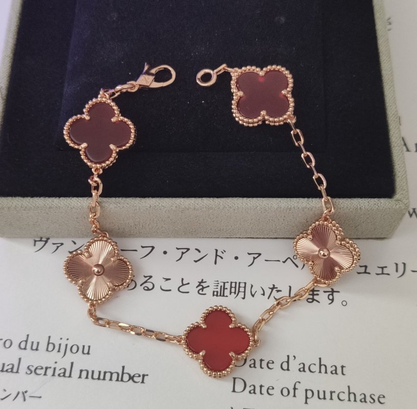 Van Cleef & Arpels Vintage Alhambra Four Leaf Clover Rose Gold Bracelet view