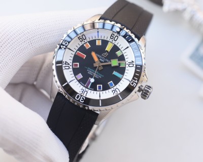 Breitling Superocean Rainbow Bezel 44mm Black Dial Automatic Watch