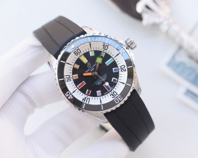 Breitling Superocean Rainbow Bezel 44mm Black Dial Automatic Watch view 2