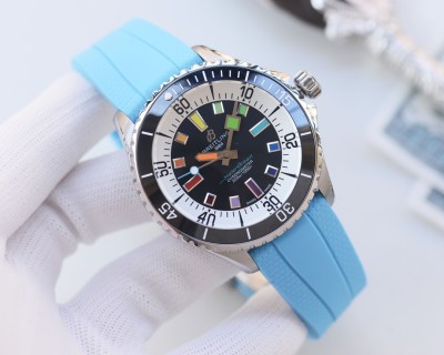 Breitling Superocean Rainbow Bezel 44mm Black Dial Automatic Watch view 4