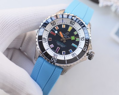 Breitling Superocean Rainbow Bezel 44mm Black Dial Automatic Watch view 6