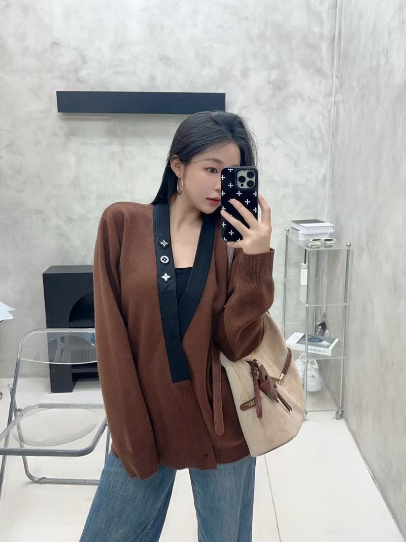 Brown Oversized Knit Cardigan view