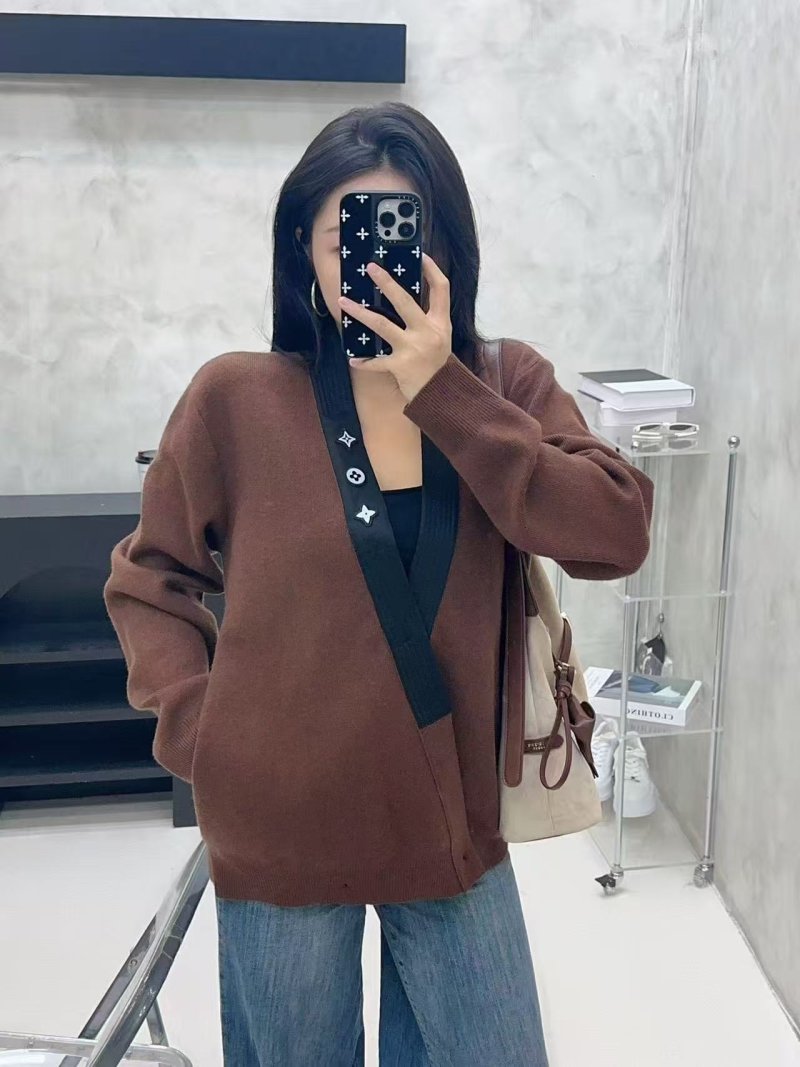 Brown Oversized Knit Cardigan view