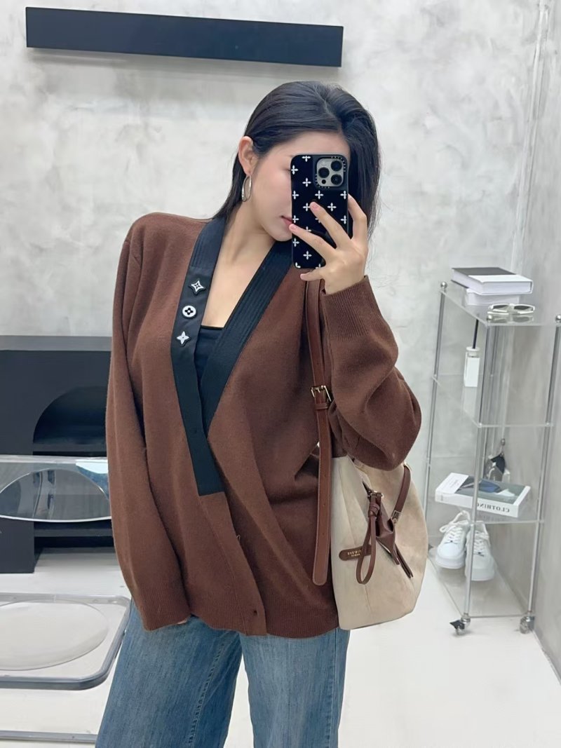 Brown Oversized Knit Cardigan view