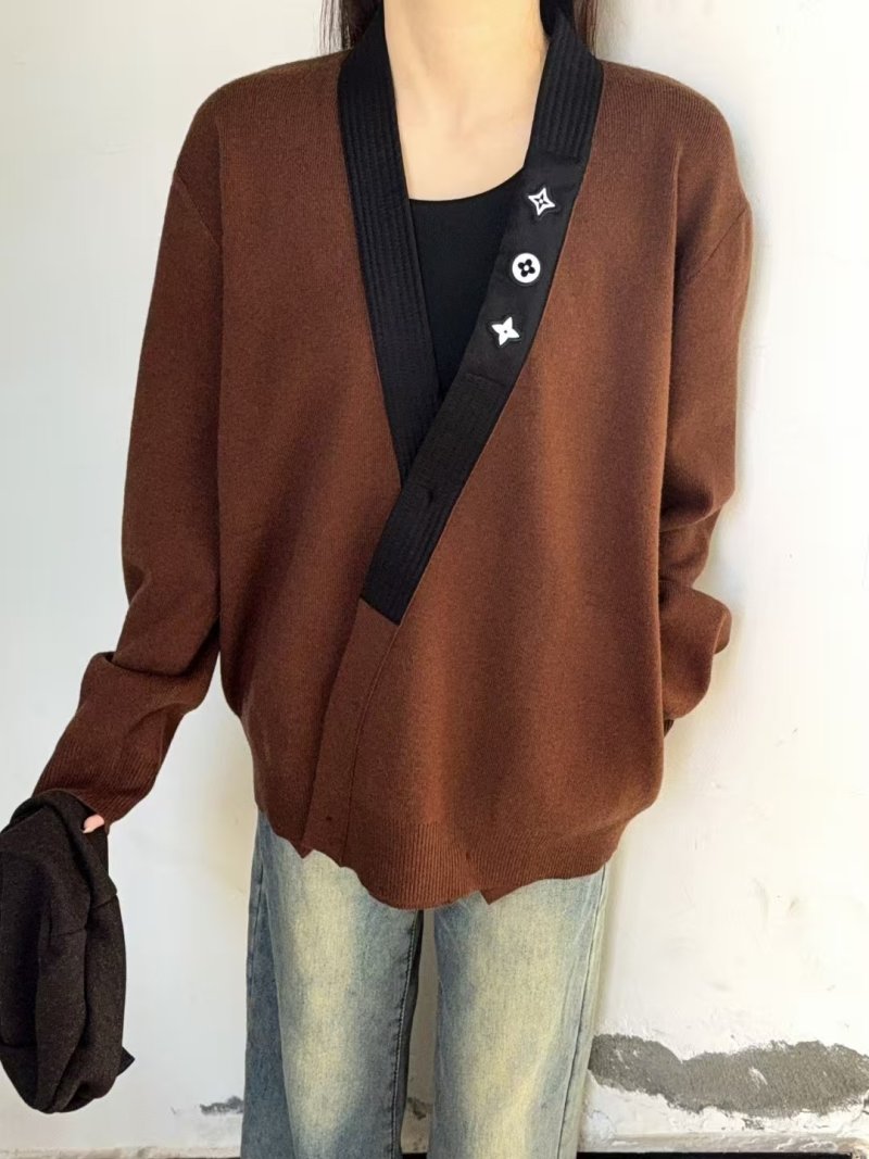 Brown Oversized Knit Cardigan view