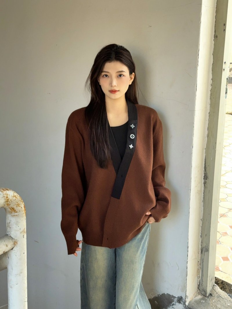 Brown Oversized Knit Cardigan view