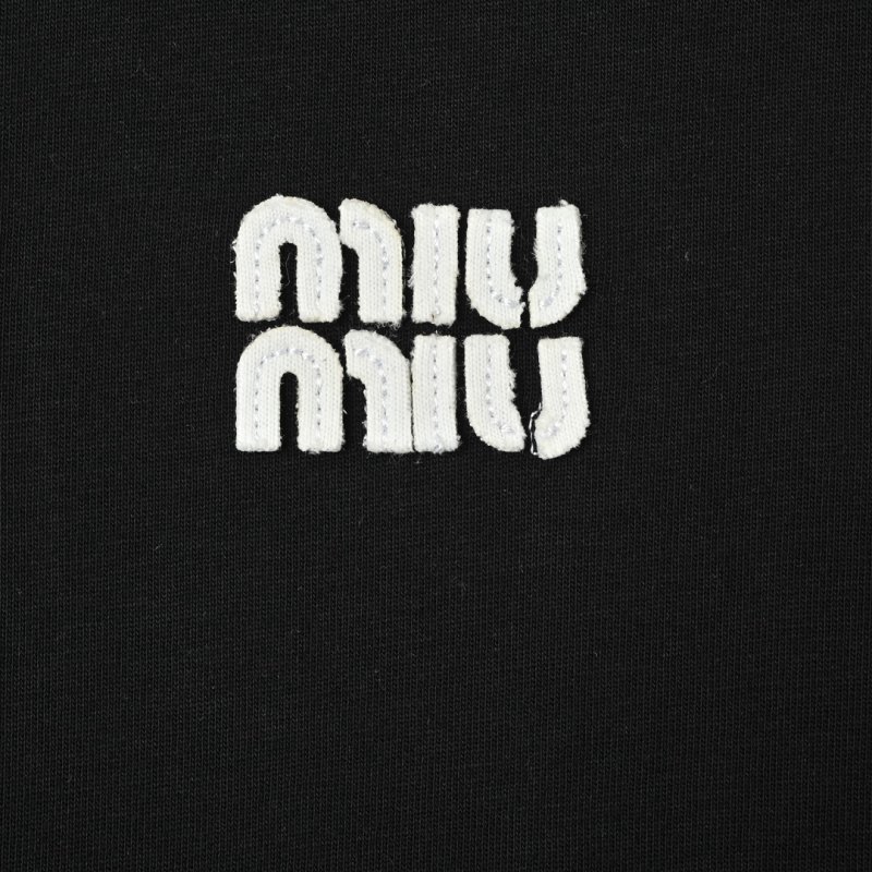 Miu Miu Black Contrast Trim Logo T-Shirt view
