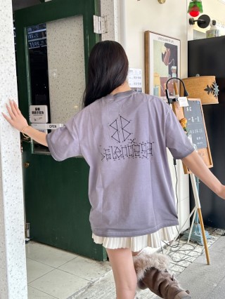 Balenciaga Outlined Logo Lavender T-Shirt view 2