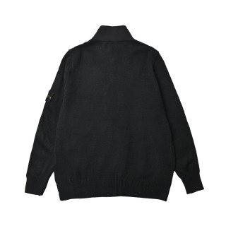 Stone Island Black Ribbed Wool Cardigan view 13