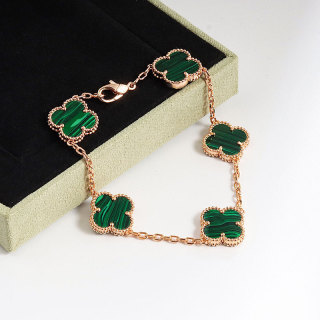 Van Cleef & Arpels Vintage Alhambra Pink Opal Gold Bracelet view 11