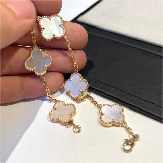 Van Cleef & Arpels Vintage Alhambra Pink Opal Gold Bracelet view 13