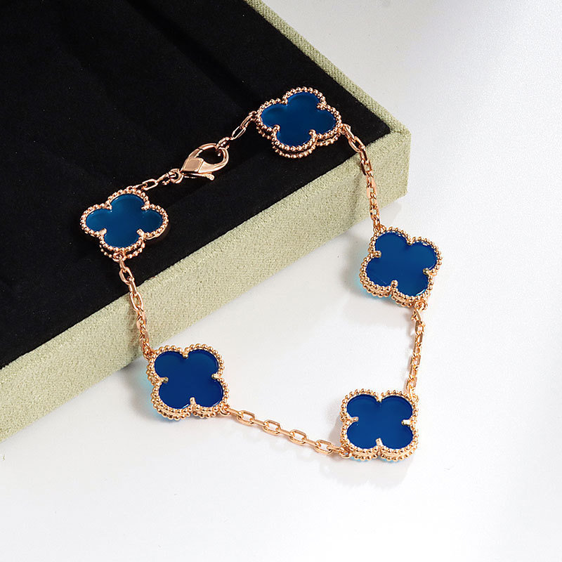 Van Cleef & Arpels Vintage Alhambra Pink Opal Gold Bracelet view