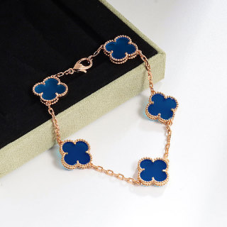 Van Cleef & Arpels Vintage Alhambra Pink Opal Gold Bracelet view 5