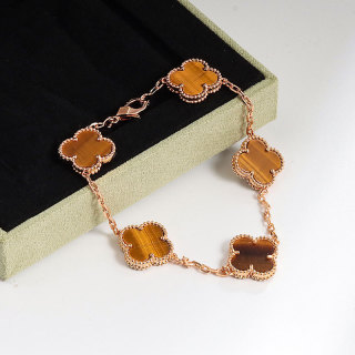Van Cleef & Arpels Vintage Alhambra Pink Opal Gold Bracelet view 10