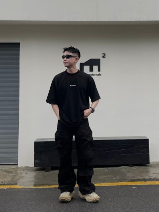 Balenciaga Black Logo T-Shirt view 2