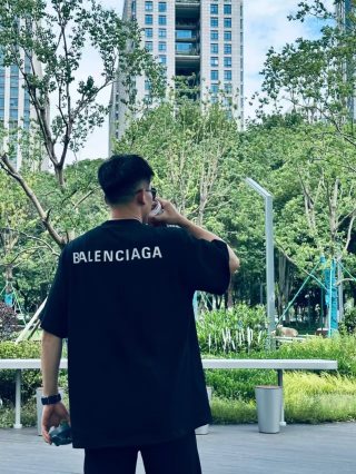 Balenciaga Black Logo T-Shirt view 6