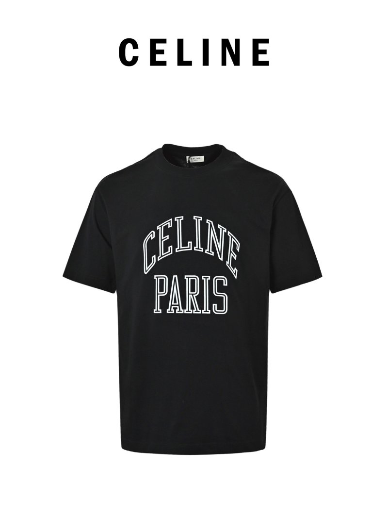 Celine Logo Black Short Sleeve T-Shirt view