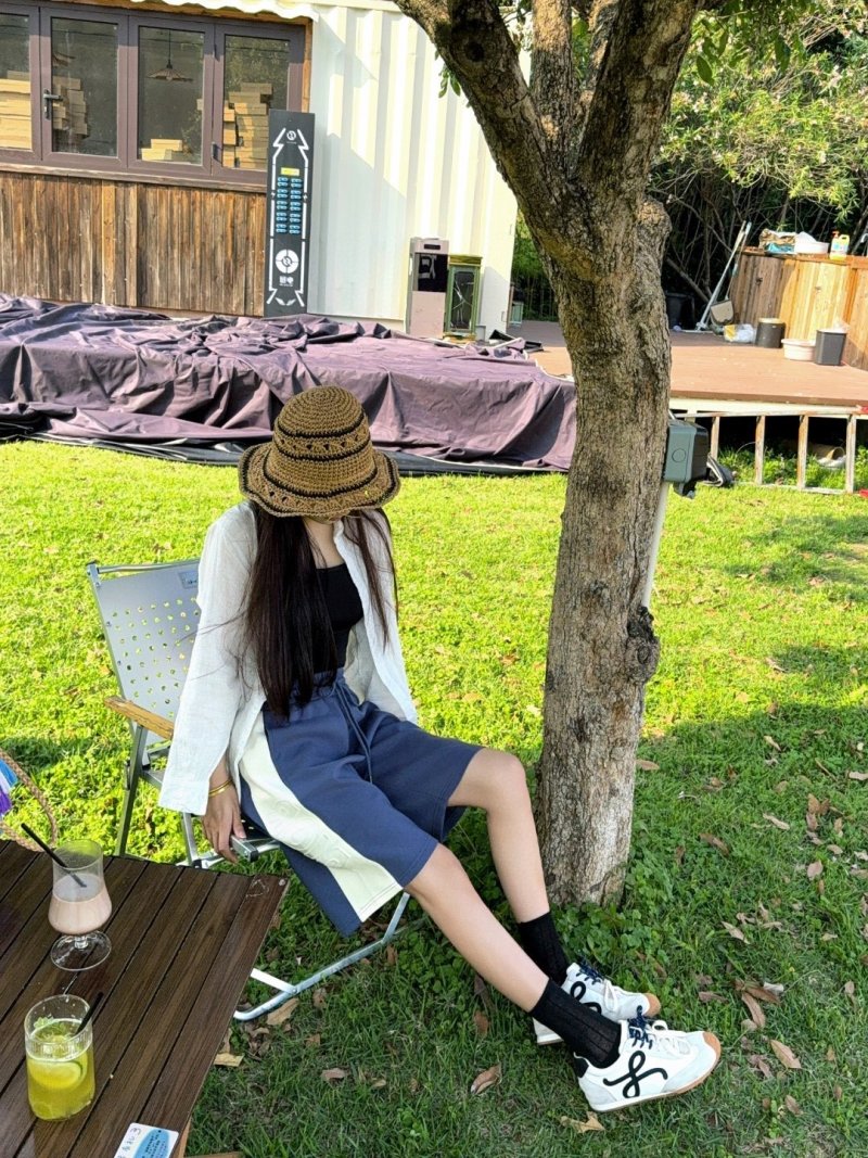 Blue Denim Knee-Length Shorts with Drawstring view