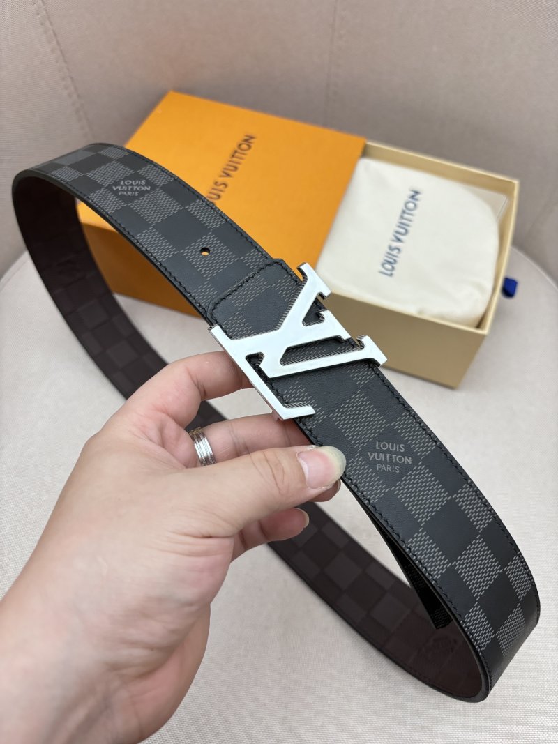 Louis Vuitton Damier Black Reversible Belt with Silver V Buckle view