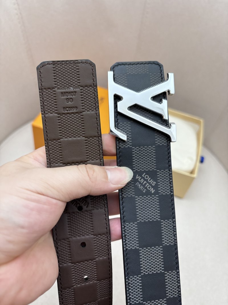 Louis Vuitton Damier Black Reversible Belt with Silver V Buckle view