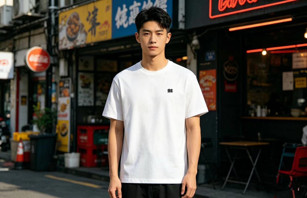 White Short Sleeve T-Shirt with Embroidered Logo view