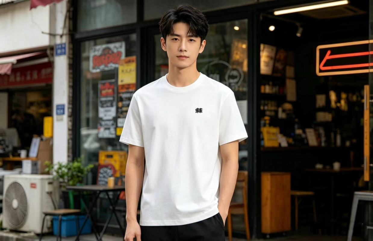 White Short Sleeve T-Shirt with Embroidered Logo view