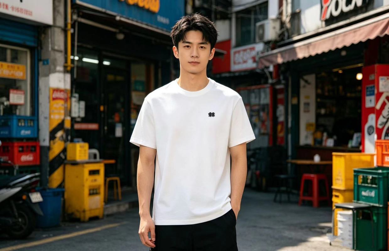 White Short Sleeve T-Shirt with Embroidered Logo view