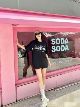 Gucci GG Firenze Black Short Sleeve T-Shirt view 3