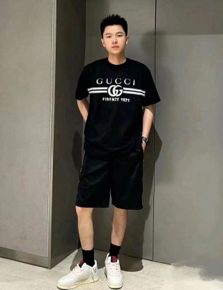 Gucci GG Firenze Black Short Sleeve T-Shirt view 4