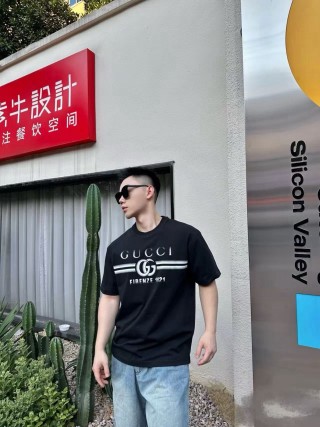 Gucci GG Firenze Black Short Sleeve T-Shirt view 5
