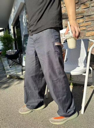 Essentials Charcoal Relaxed Fit Cargo Jeans
