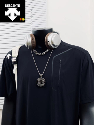 Descente 3D Embossed Ice Silk Casual T-Shirt Black view 2