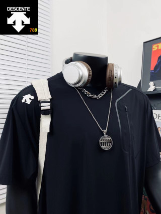 Descente 3D Embossed Ice Silk Casual T-Shirt Black view 8