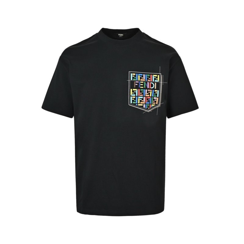 Fendi Zucca Pocket Logo Black T-Shirt view
