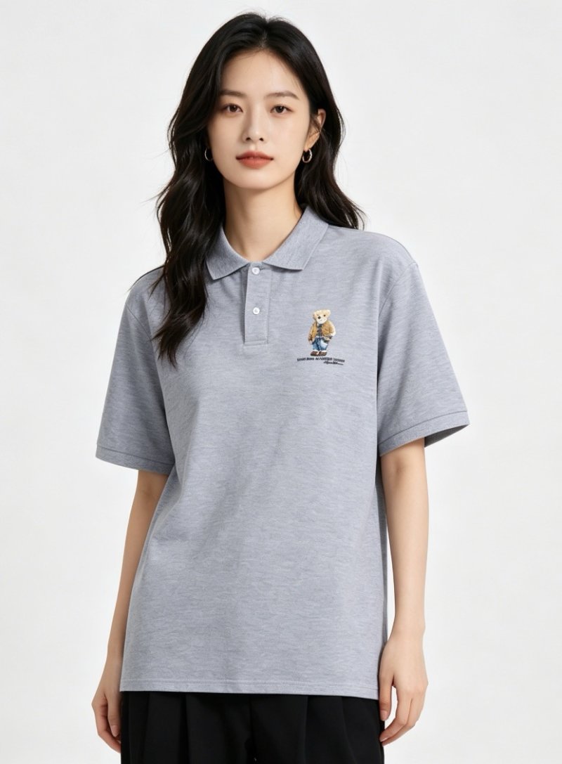 Polo Ralph Lauren Bear Logo Grey Polo Shirt