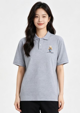 Polo Ralph Lauren Bear Logo Grey Polo Shirt view 3