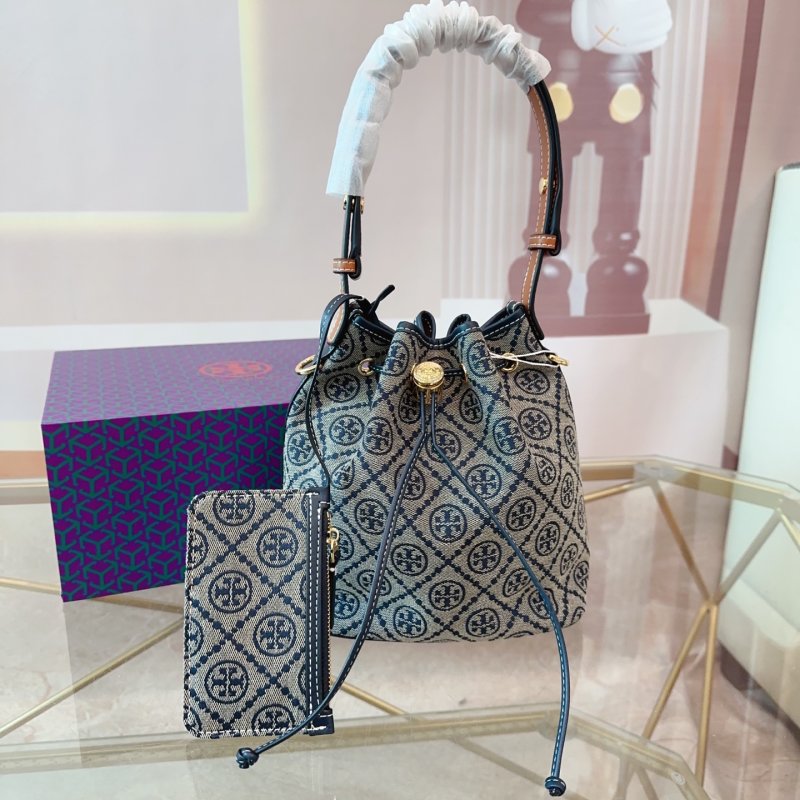 Tory Burch TB Monogram Bucket Bag Navy view