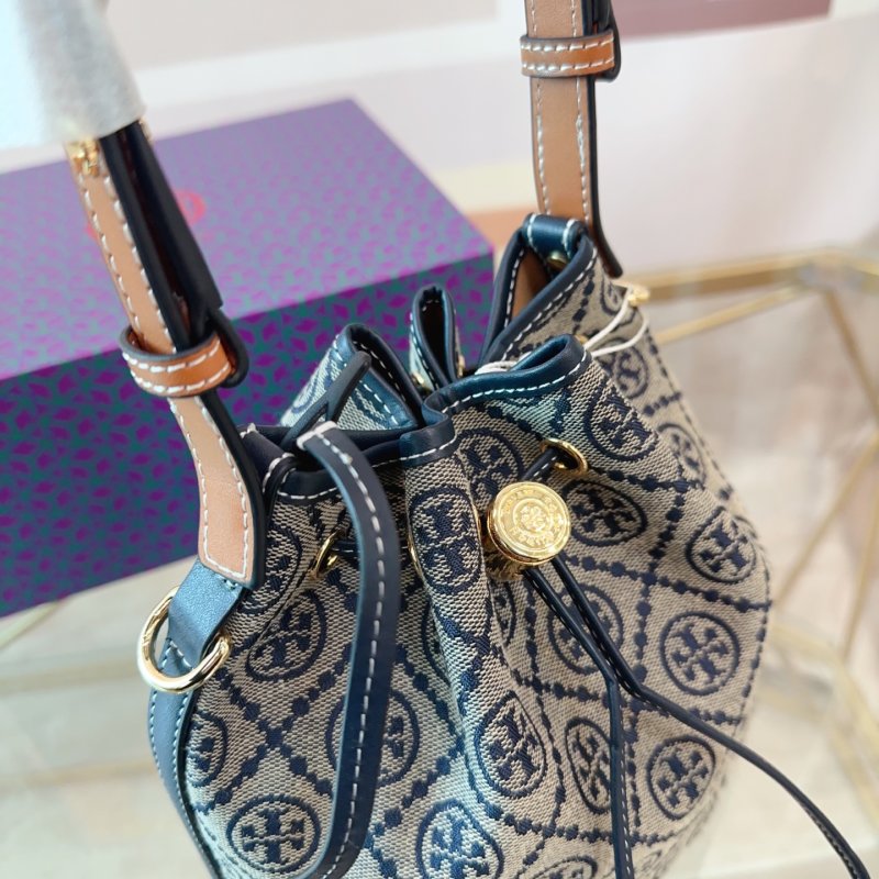 Tory Burch TB Monogram Bucket Bag Navy view