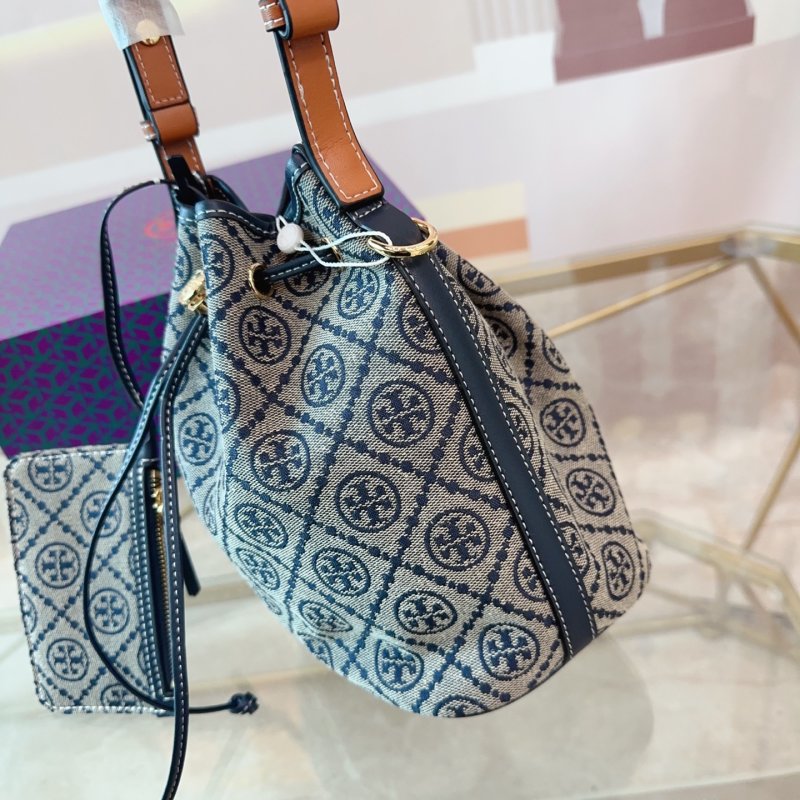 Tory Burch TB Monogram Bucket Bag Navy view