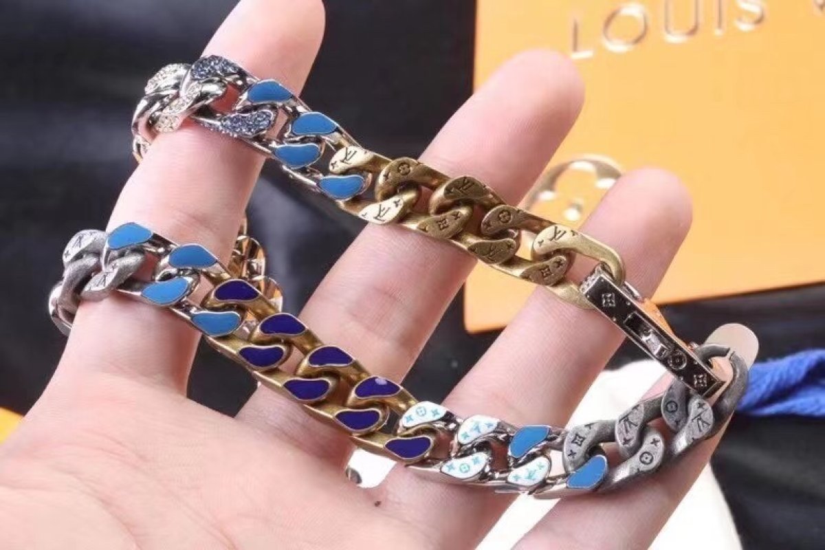 Louis Vuitton Chain Links Patches Gold Tone Bracelet view